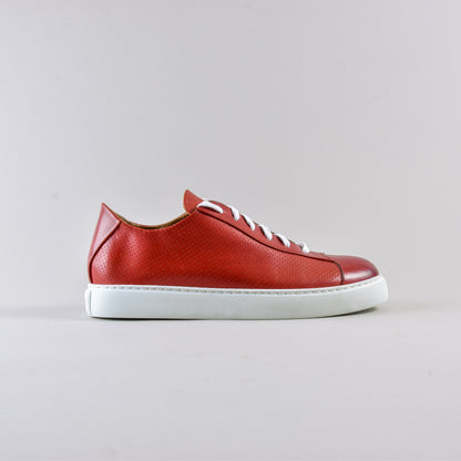 DEXTER - Antique red leather sneakers