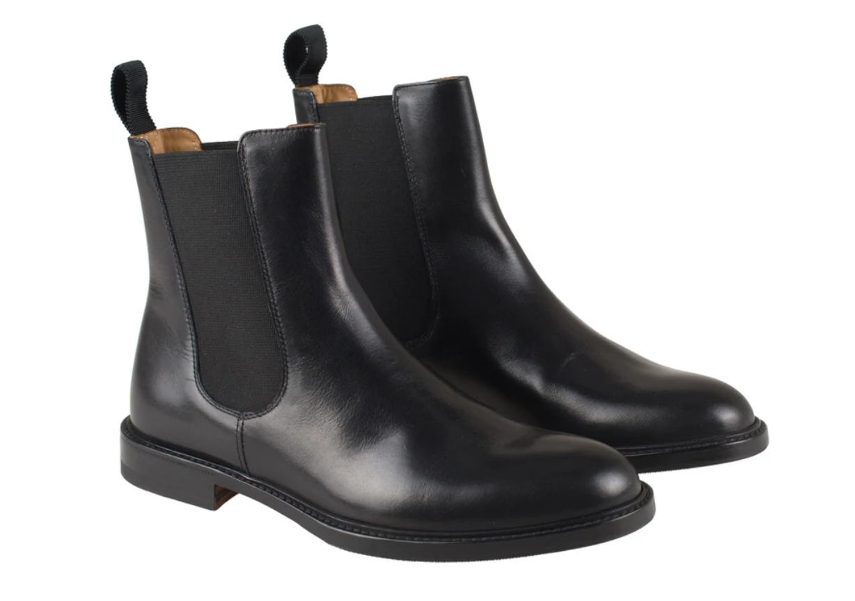 ANDREA - Black leather Chelsea boot